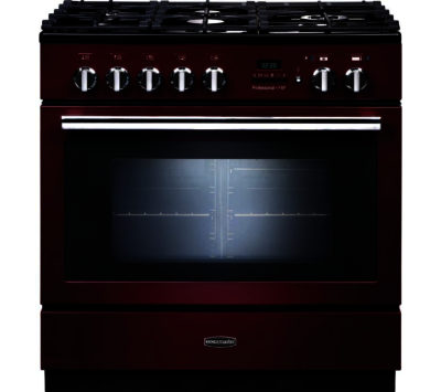 RANGEMASTER  Professional FXP 90 Dual Fuel Range Cooker - Cranberry & Chrome